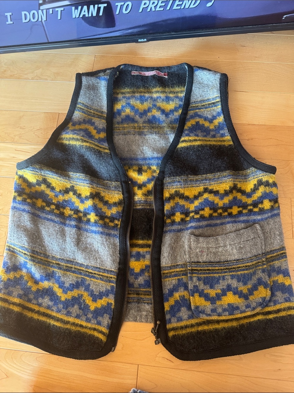 Vintage Wool Zip Up Vest